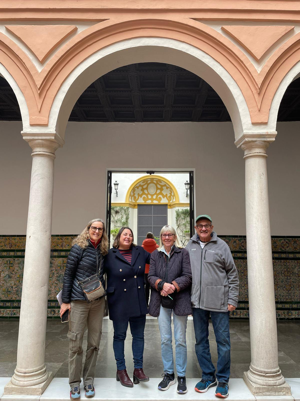 Language for Life senior students visiting the Museum of Fine Arts in Seville with their professor Natalia