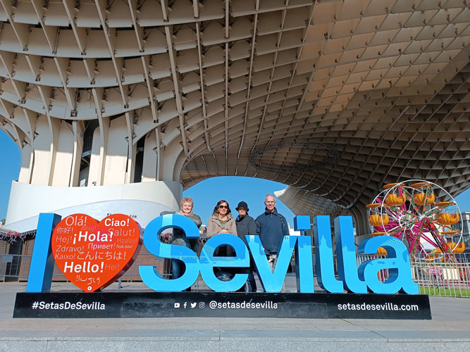 Seniors Spanish abroad group at las Setas de Sevilla